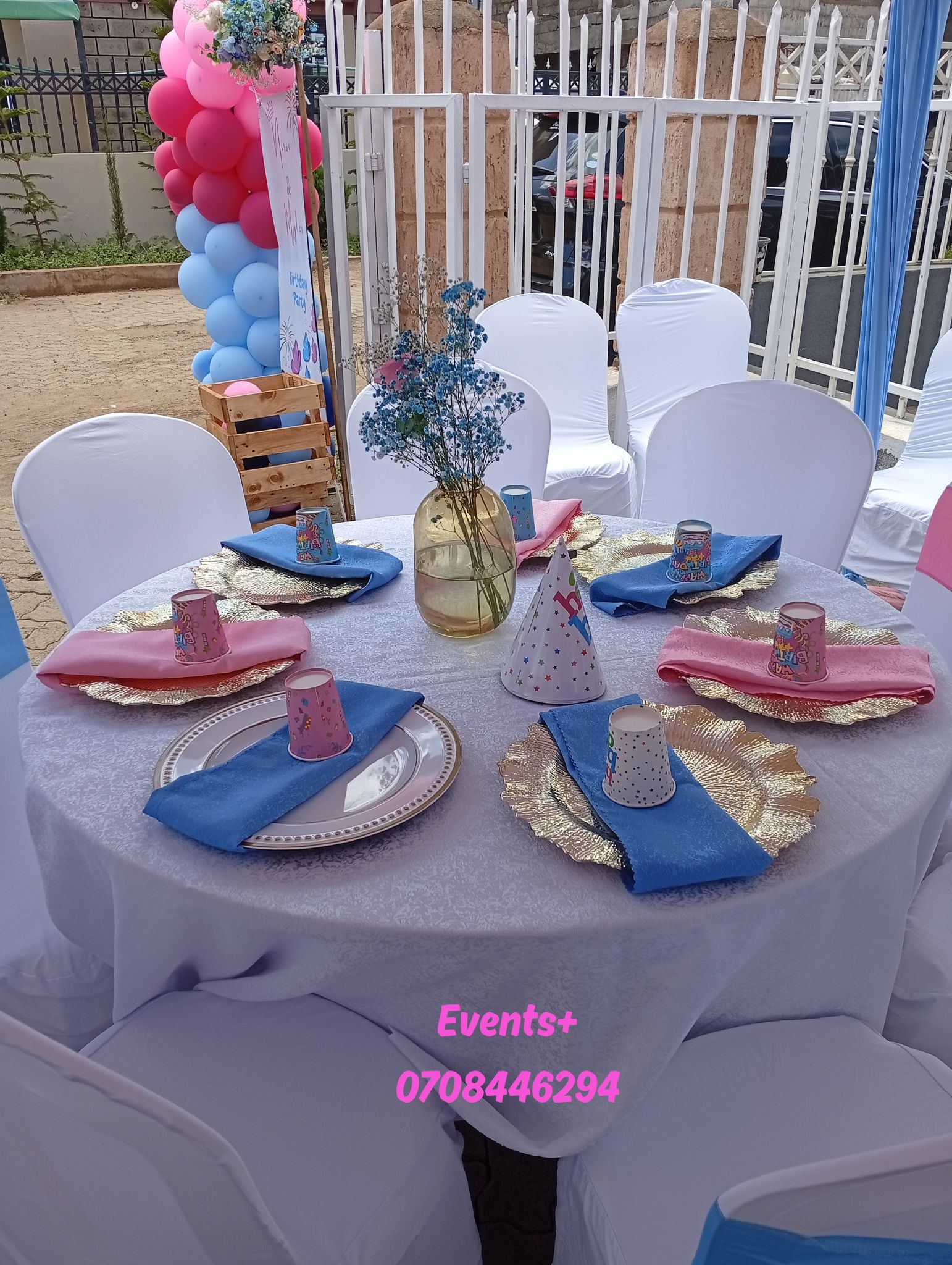 Birthday event tent setup, draping and decor at palm garden estate kamakis photo 4